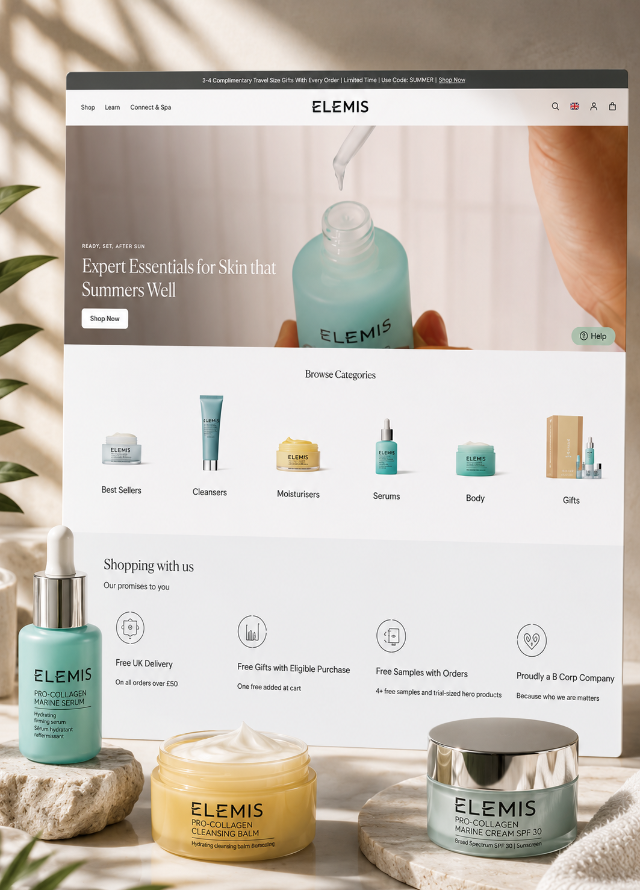 Elemis  – Digital experience that reflected authority and craftmanship