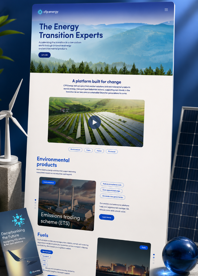 CFP Energy – Brand-led website rebuild that could clearly communicate both scale and expertise.