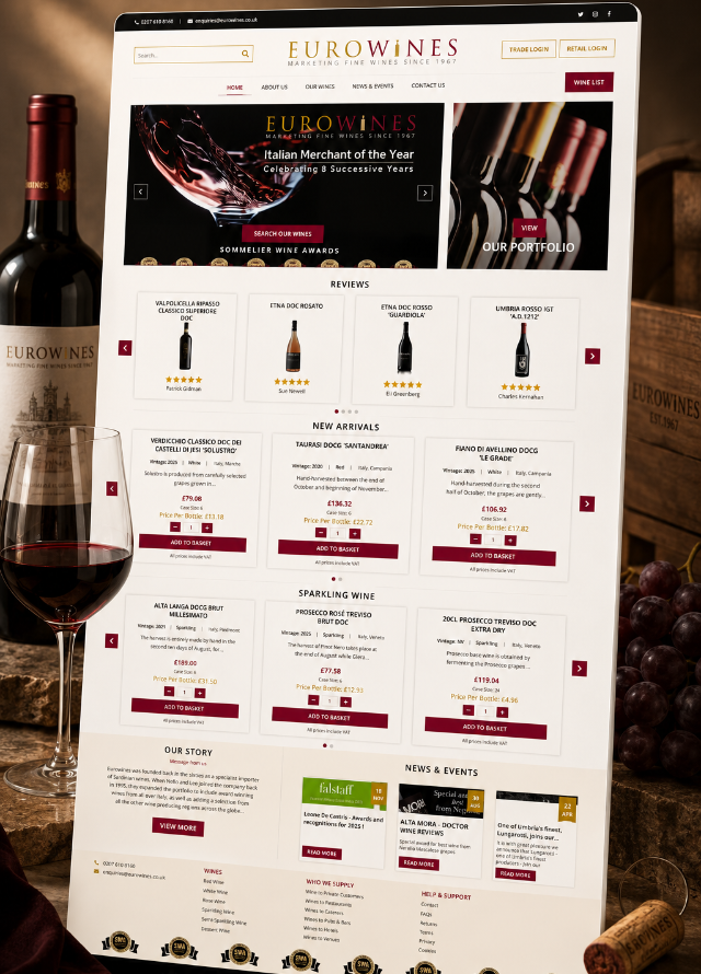 Eurowines - UK’s foremost specialist wine importers, with over 50 years’ experience sourcing and supplying high quality wines from family run producers across Italy and beyond