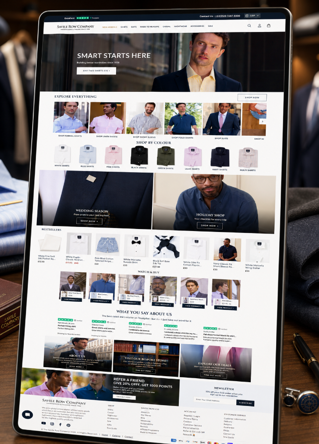 The Saville Row Company – Evolving the brand into a global retailer offering luxury menswear at accessible prices.